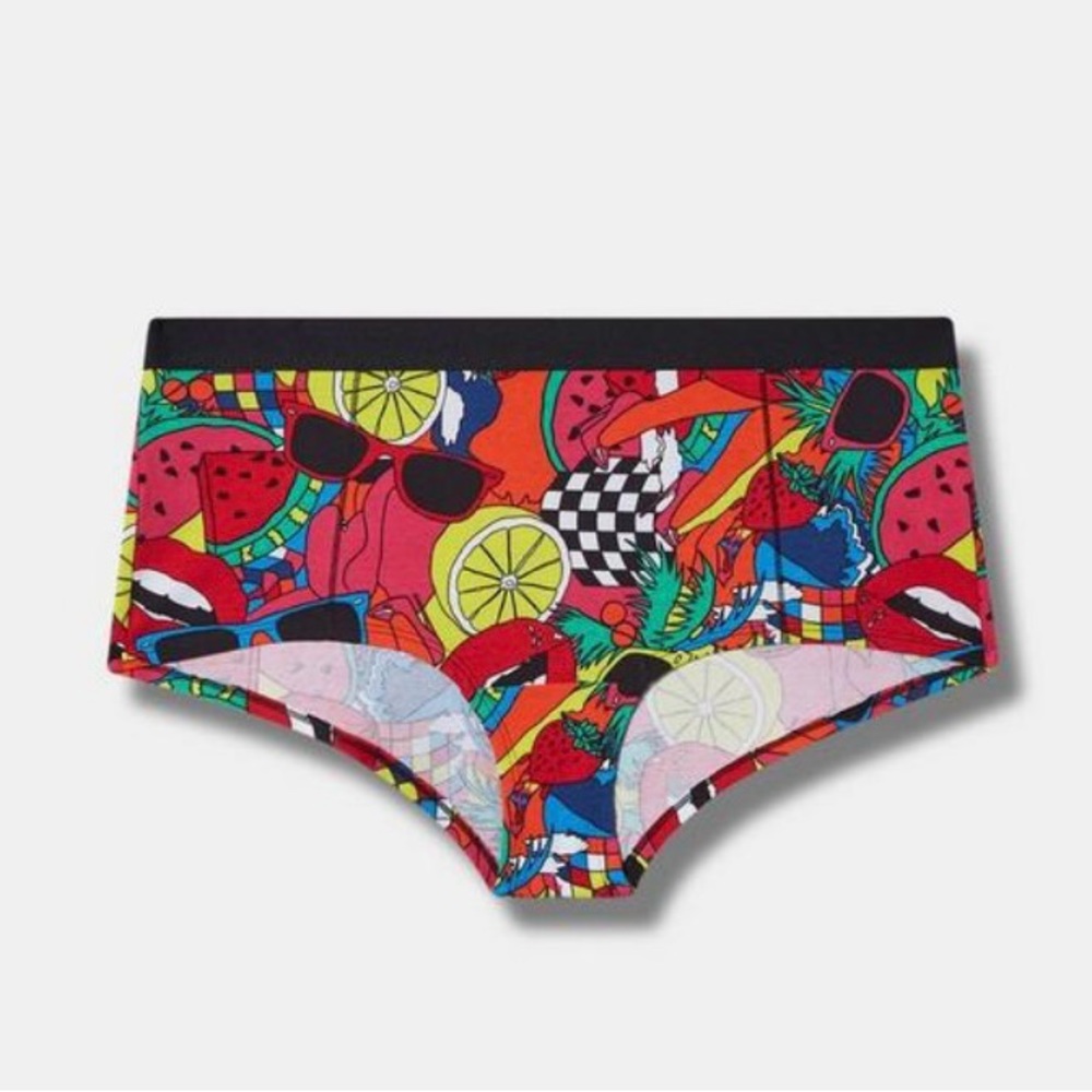 NWT Torrid Fashion Icon Rolling Stones Cotton Mid Rise Boy Short Panties